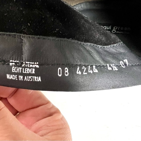 PAUL GREEN black suede casual boots comfy biker western women’s size 7US - Picture 10 of 11